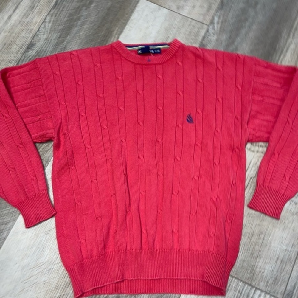 Vintage Nautica red heavy knit preppy sweater L